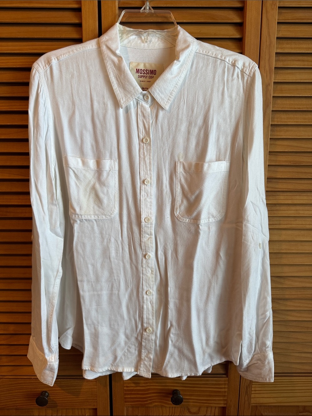 Mossimo Supply Co. Men's White Long-Sleeve Button-Down Shirt